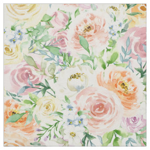 Pastel Rose Blume Garten Stoff