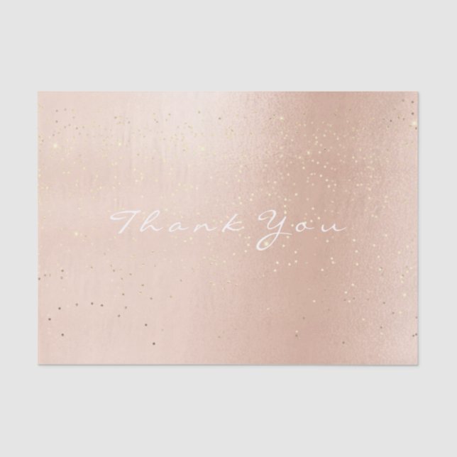 Pastel Rose Gold Confetti Blush Vielen Dank Seidenpapier (Vorderseite)