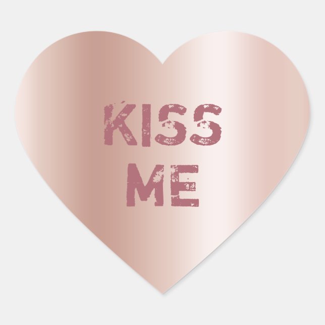 Pastel Rose Gold Ombre Konversation Herz-Aufkleber (Vorderseite)