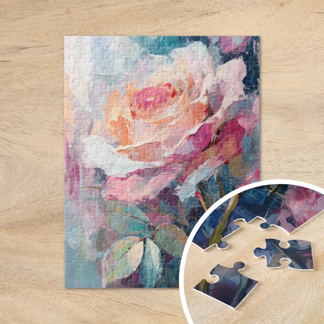 Pastel-Rose Moderne Abstrakte Malerei Puzzle (Von Creator hochgeladen)