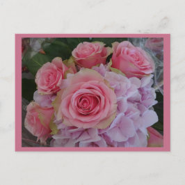 Pastel Rose und Hydrangea Blume DIY Postkarte