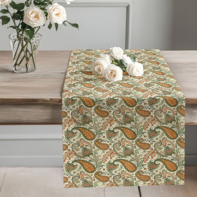 Pastel Rustic Paisley Boho Akzent für Ihren Tisch Großer Tischläufer (Pastel Rustic Paisley Boho Accent for Your Table Long Table Runner)