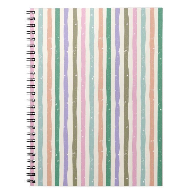 Pastel Rustic Striped Notizblock (Vorderseite)