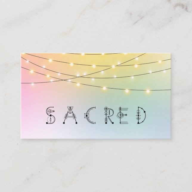 *~* Pastel SACRED String Lights Psychische Reiki Visitenkarte