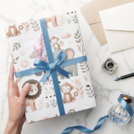 Pastel Safari Kids Wrapping Paper Geschenkpapier