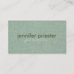 Pastel Sage Green Burlap Linnen Textur Visitenkarte