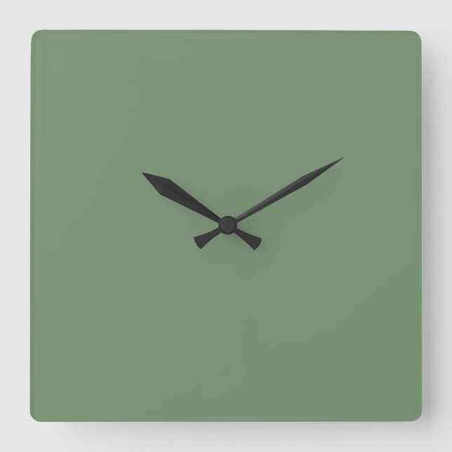 Pastel Sage Green Clock Quadratische Wanduhr (Vorderseite)