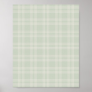 Pastel Sage Green Gingham Poster