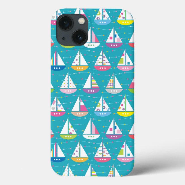Pastel Sailboat Pattern Case-Mate iPhone Hülle (Rückseite)