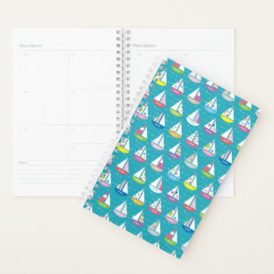 Pastel Sailboat Pattern Planer