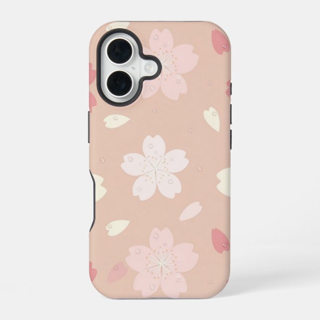 Pastel Sakura Blossom Seamless Pattern Phone Case  iPhone 16 Hülle (Rückseite)