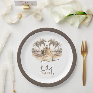 Pastel Sand Elegantes Party Pappteller
