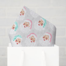Pastel Santa Claus Faces Vintage Weihnachten