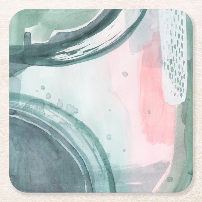 Pastel Scribe - Wasserfarbe Rechteckiger Pappuntersetzer (Vorderseite)