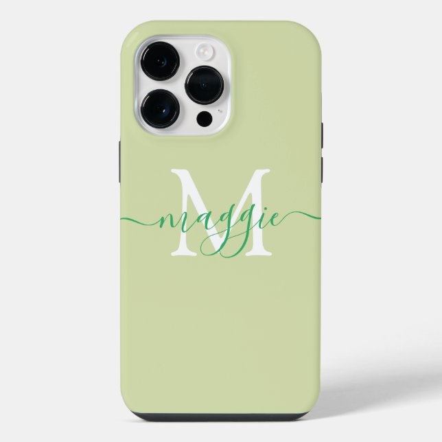 Pastel Script Monogram Case-Mate iPhone 14 Pro Max Hülle (Rückseite)