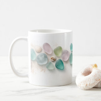 Pastel Sea Glass & Shells Minimalist Mug Kaffeetasse