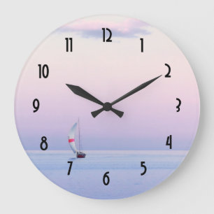 Pastel Seascape with a Vorsprung Große Wanduhr
