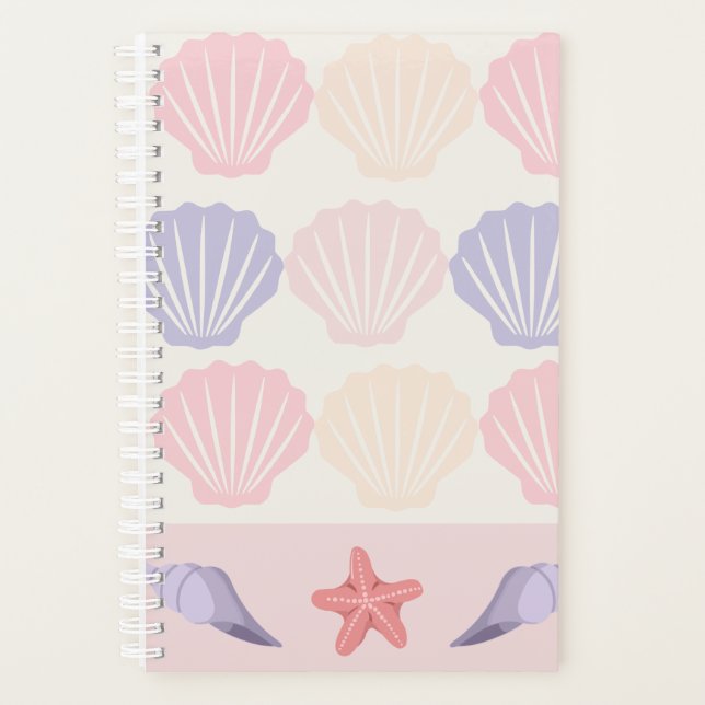 Pastel Seashell and Starfish Pattern Planer (Vorderseite)