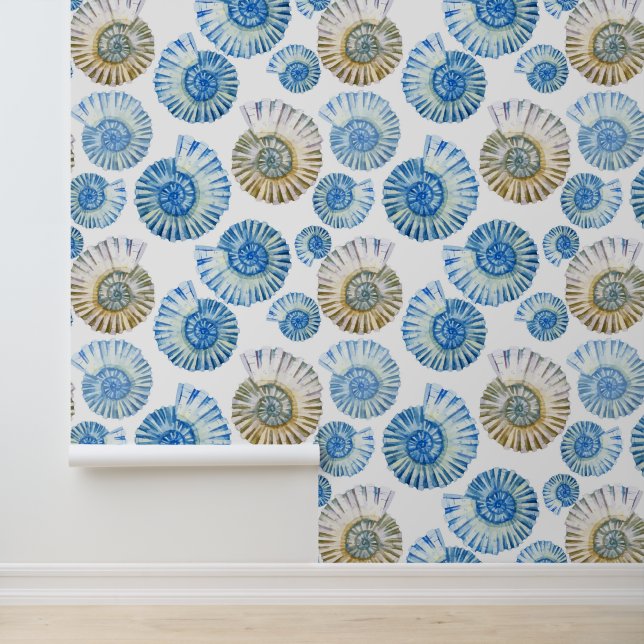 Pastel Seashell Muster 2 Tapete (Anwendung)