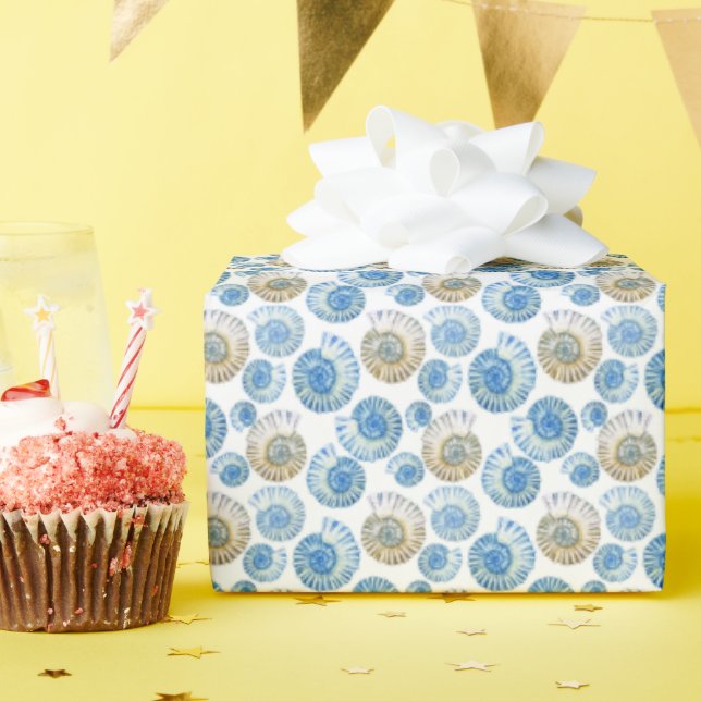 Pastel Seashell Pattern Geschenkpapier (Geburtstagsparty)