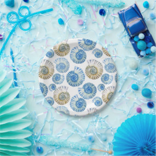 Pastel Seashell Pattern Pappteller