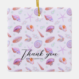 Pastel Seashell Pattern with Custom Text Keramikornament