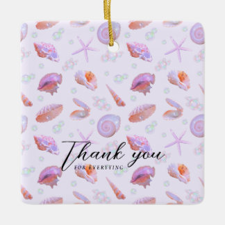 Pastel Seashell Pattern with Custom Text Keramikornament