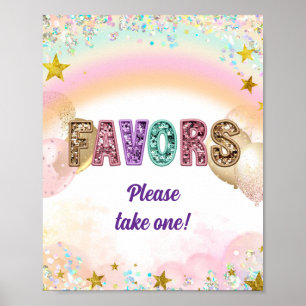 Pastel-Sequenzer-Glitter-Doppel-Geburtstags-Gunst- Poster