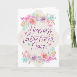 Pastel Shabby Chic Floral Romantischer Valentinsta Karte