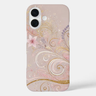 Pastel Shade Floral Morif Design iPhone 16 Hülle