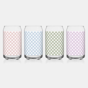Pastel Shades Pink Blue Green Lila Kariertes Muste Dosenglas