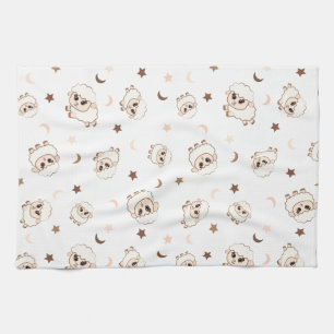 Pastel Sheep Pattern Geschirrtuch