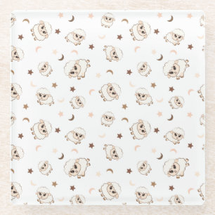 Pastel Sheep Pattern Glasuntersetzer
