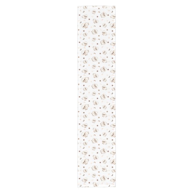 Pastel Sheep Pattern Kurzer Tischläufer (Vorderseite)