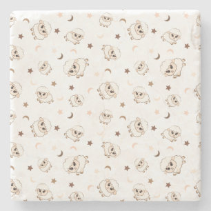 Pastel Sheep Pattern Steinuntersetzer