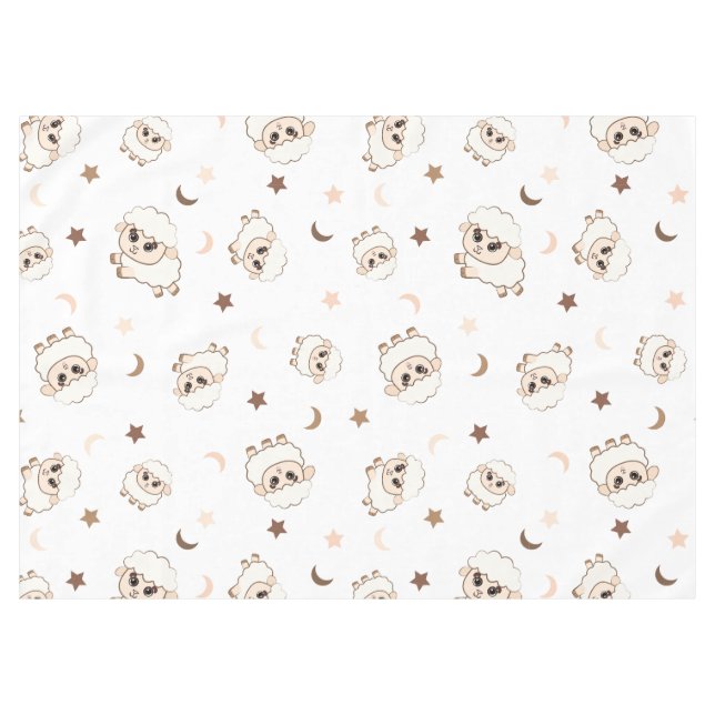Pastel Sheep Pattern Tischdecke (Vorderseite (Horizontal))