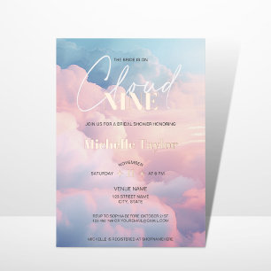 Pastel She's on Cloud Nine Junggesellinnen-Abschie Folieneinladung