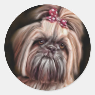 Pastel Shih Tzu Runder Aufkleber