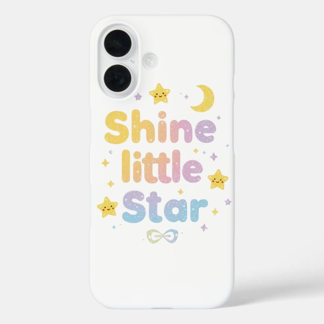 Pastel "Shine Little Star" Celestial Case-Mate iPhone Hülle (Rückseite)