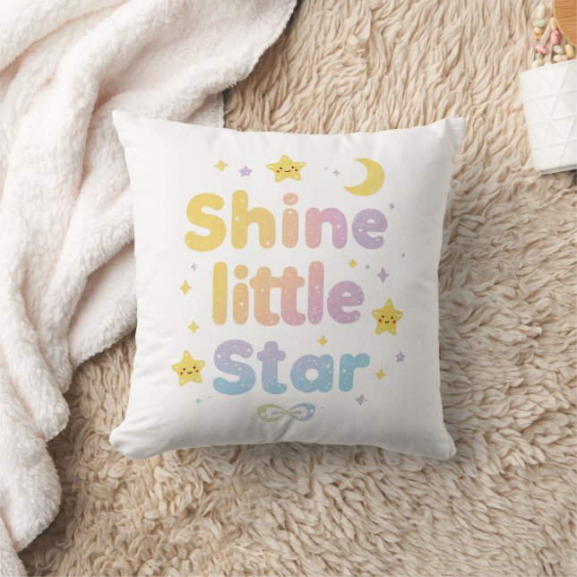Pastel "Shine Little Star" Celestial Kissen (Decke)