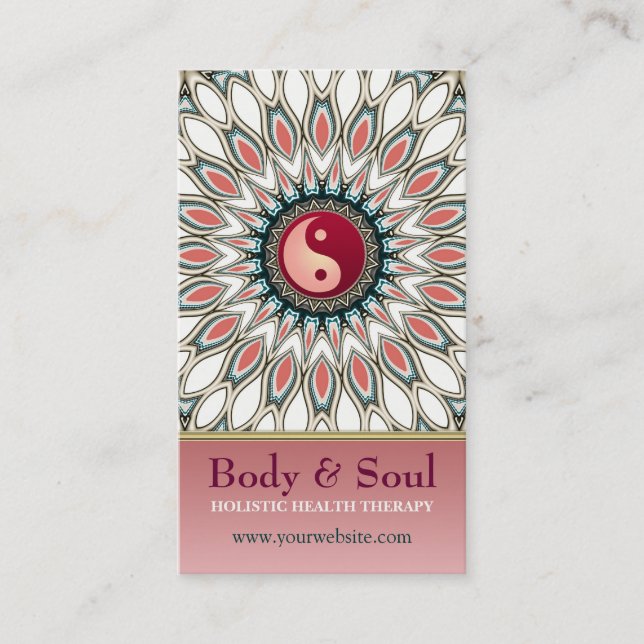 Pastel Shine Yin Yang New Age Business Card Visitenkarte (Vorderseite)