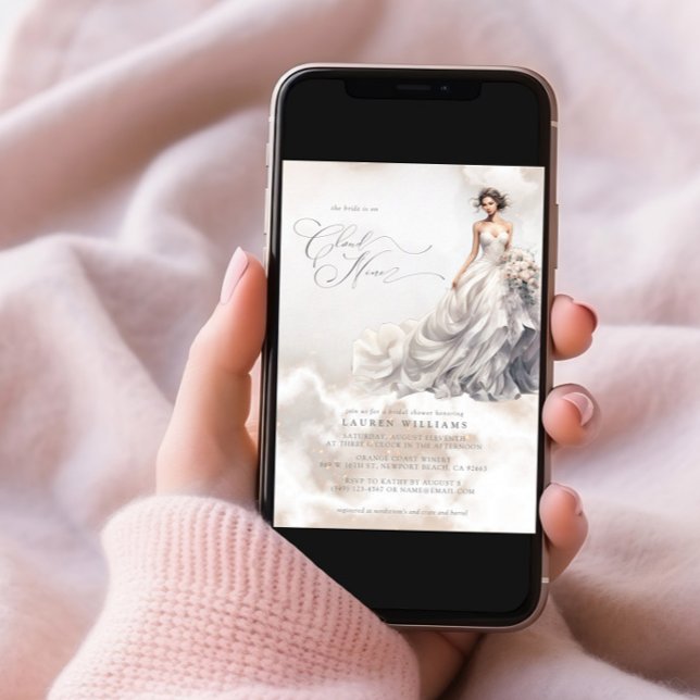 Pastel Sie ist auf Cloud Nine Dreamy Brautparty Einladung (Von Creator hochgeladen)