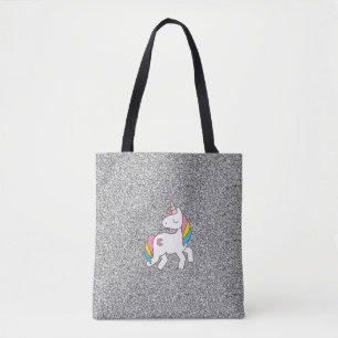 Pastel Silver Glitzer Unicorn