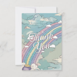 Pastel Simple Rainbow and Clouds Dankeskarte