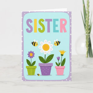 Pastel Sisters Day Blumenkarte Karte