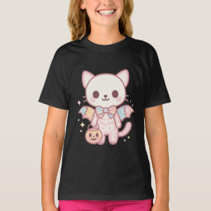 Pastel Skelekitty Kinder T-Shirt Süße Kawaii