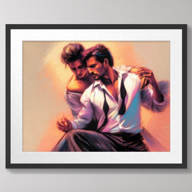 Pastel Sketch Attraktive Männer in der Liebe Poster (Von Creator hochgeladen)