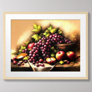 Pastel Sketch Frucht Stillleben Poster