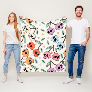 Pastel Skull Kunst- und Whimsikdesign Fleecedecke