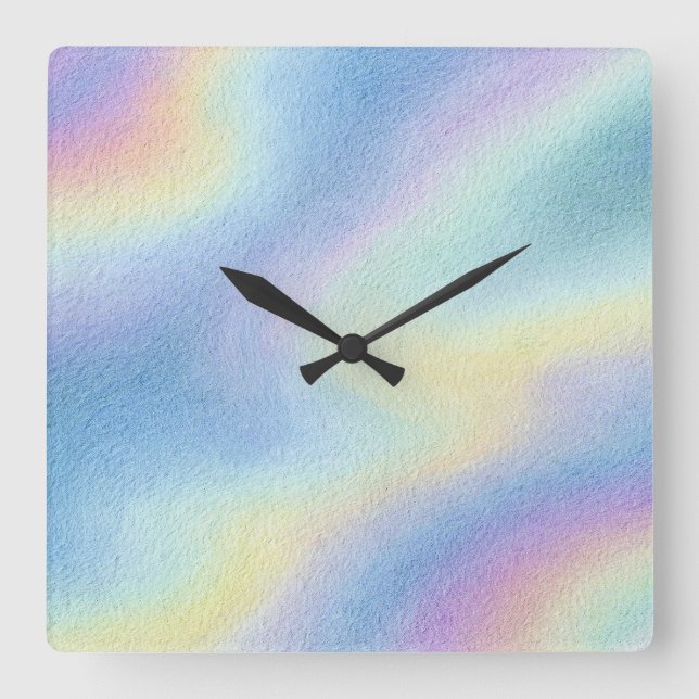 Pastel Sky Drift Quadratische Wanduhr (Vorderseite)